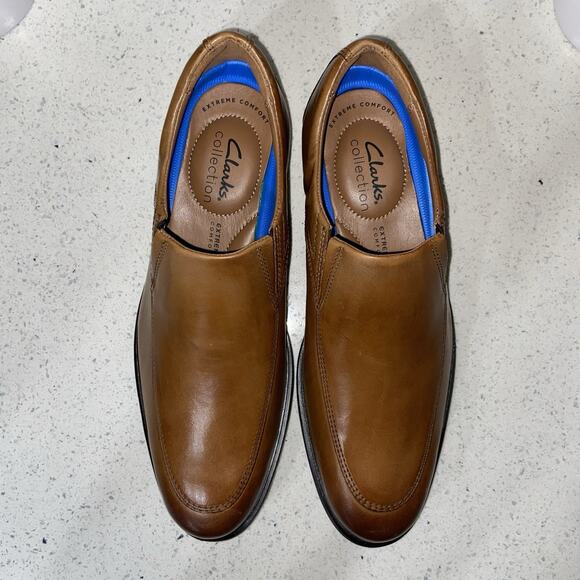 Clarks Men\'s US 7.5 Whiddon Plain Loafer, Dark Tan main image 5